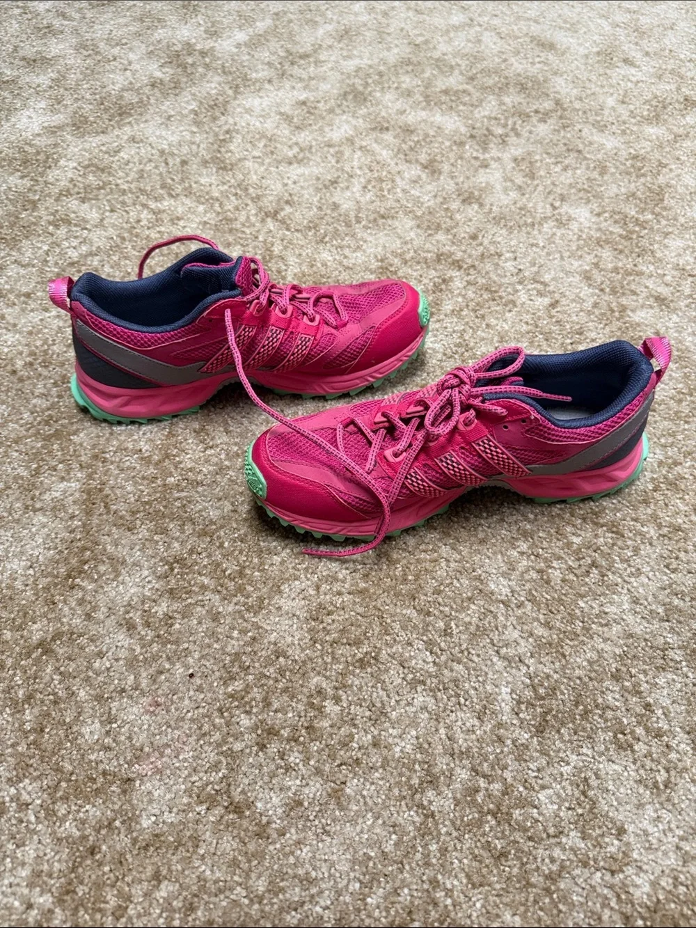 adidas Hot Pink Athletic Sneakers with Mint Green Accents